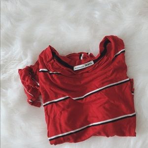 striped cropped long sleeve